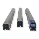 Set of 3 TER Alsace cars Ls Models 41231DC - HO 1/87 - 2R - SNCF - EP VI