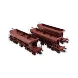 Set 3 Wagons Trémie T1 Uas REE Modèles WB751 à Ballast - HO 1/87 - SNCF - EP IV