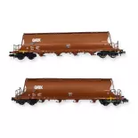 Set de 2 wagons silo à poussières Fleischmann 849008 - N 1/160 - GATX - EP V/VI