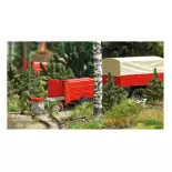 Trailer with TSA portable pump and Busch 7962 character - HO : 1/87