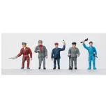 Set 3 personnages "Personnel ferroviaire" Marklin 56405 - I : 1/32 - EP III / IV