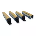 Coffret 4 voitures à 2 niveaux Rivarossi HR4371 - HO 1/87 - DR