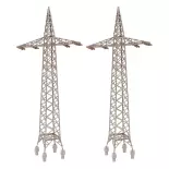Set de 2 pylônes du réseau de traction Faller 120377 - HO : 1/87 - 120 x 48 x 266 mm