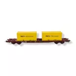 Wagon porte-conteneurs S68 de la SNCF - JOUEF HJ6194 - HO 1/87