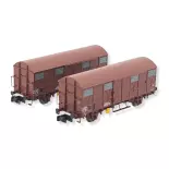 Set 2 wagons couverts  G4 Permaplex ARNOLD HN6515 - SNCF - N 1/160 - EP IV