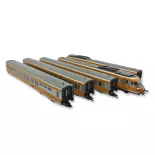 Box 5 elements RTG Rame N°4 delivered grey metallic, yellow buttercup, smooth roof, cartridge in relief, Vénissieux depot