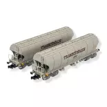 Set de 2 wagons trémies Transcéréales Arnold HN6558 - N 1/160 - SNCF - EP IV