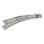Aiguillage courbe à gauche11,25° Peco ST245 code 100 - R 438 & 505 mm - HO 1/87