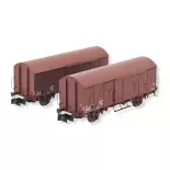 Set 2 wagons couverts  G4 ARNOLD HN6515 - SNCF - N 1/160 - EP IV