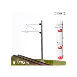 10 Poteaux en H à console | 25 kV-M MAFEN 21604 Échelle N 1/160