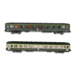 Set 2 Voitures voyageurs DEV AO REE Modèles NW277 - N 1/160 - SNCF - EP IV