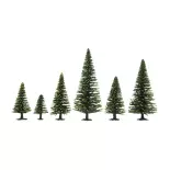 Pack de 25 sapins Noch 26825 - HO 1/87 TT 1/120 - Hauteur 50 à 140 mm