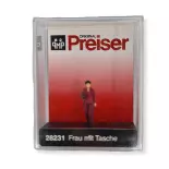 Une femme avec un sac / passant PREISER 28231 - HO 1:87