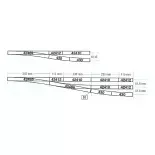 Aiguillage long à gauche Wl10 Roco 42488 - R 1946 mm- 10° - HO : 1/87 - Code 83
