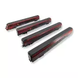 4 voitures voyageurs Railjet de l'ÖBB - ROCO 740388 - HO 1/87e