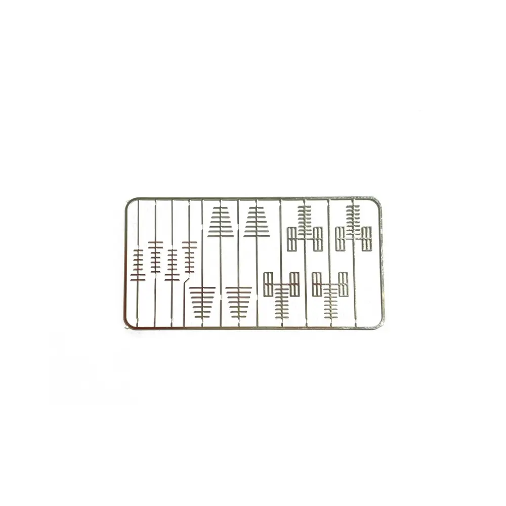 Lot de 12 Antennes - 3 modèles nickel-argent photodécoupé | 87TRAIN 221018 | HO 1/87 - 4