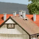 Lot de 6 cheminées à bases inclinées - Busch 7750 - HO 1/87 - 2