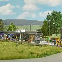 Lot de 2 plateformes avec rampe - Busch 1957 - HO 1/87 - 495 x 64 x 20 mm - 2