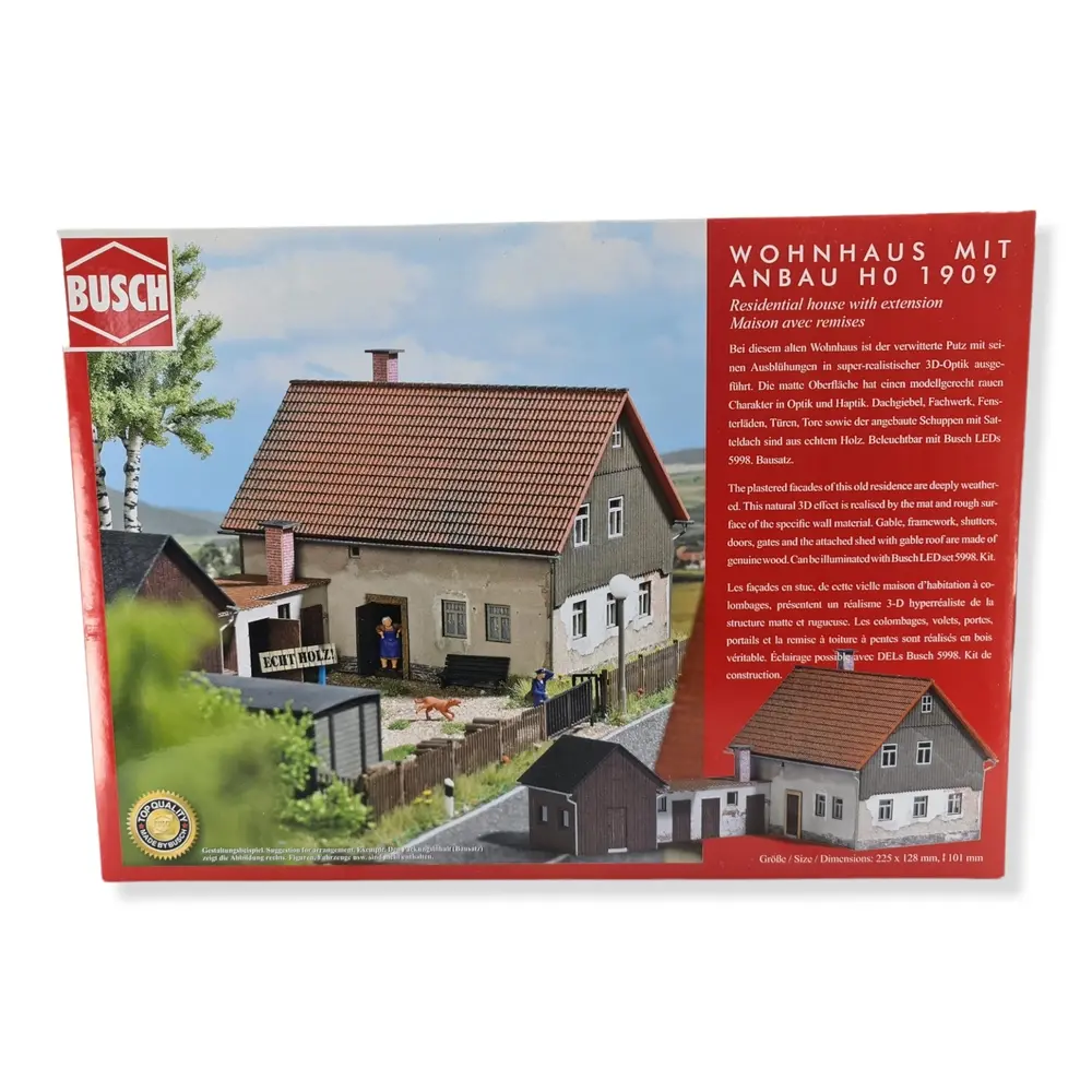 Maison avec remise en extension - Busch 1909 - HO 1/87 - 2