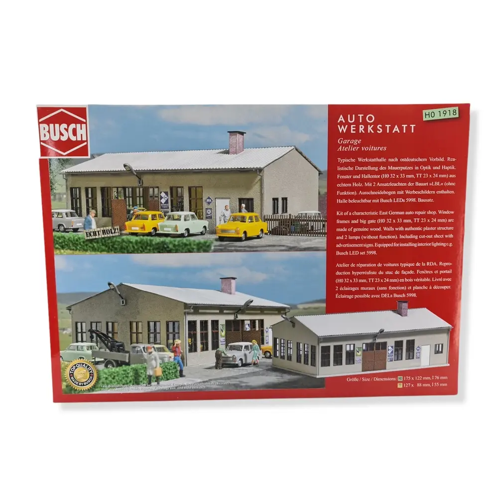 Atelier de réparation auto BUSH 1918 - HO 1/87 Dimension 175 x 122 x 76 mm - 2