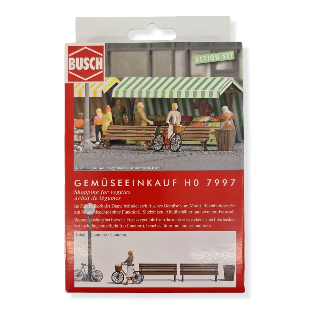 Kit "Achat de légumes", multiples éléments BUSCH 7997 - HO 1/87 - 2