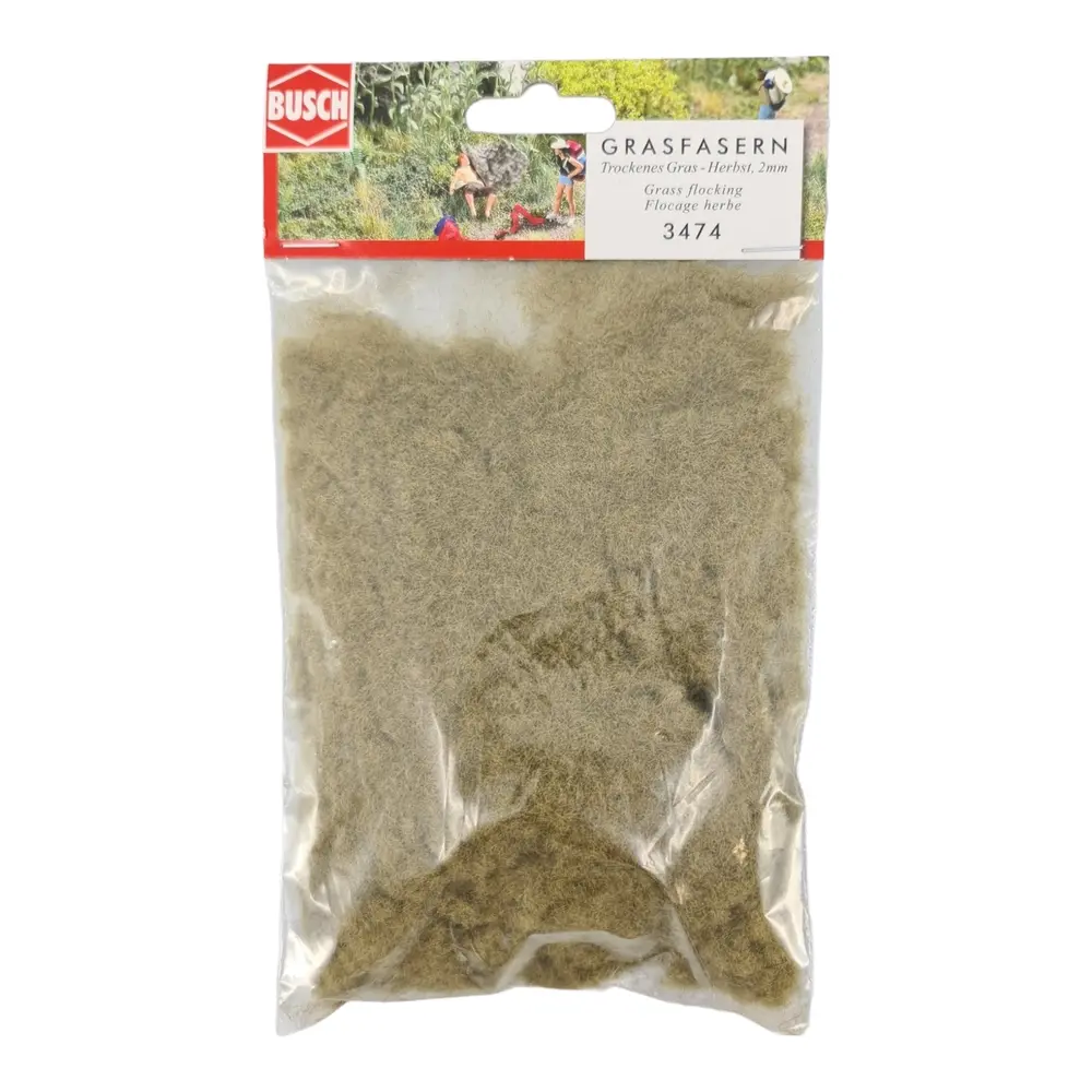Flocage fibres d'herbe Busch 3474 - HO - 30 g - Automne - 2 mm - 2