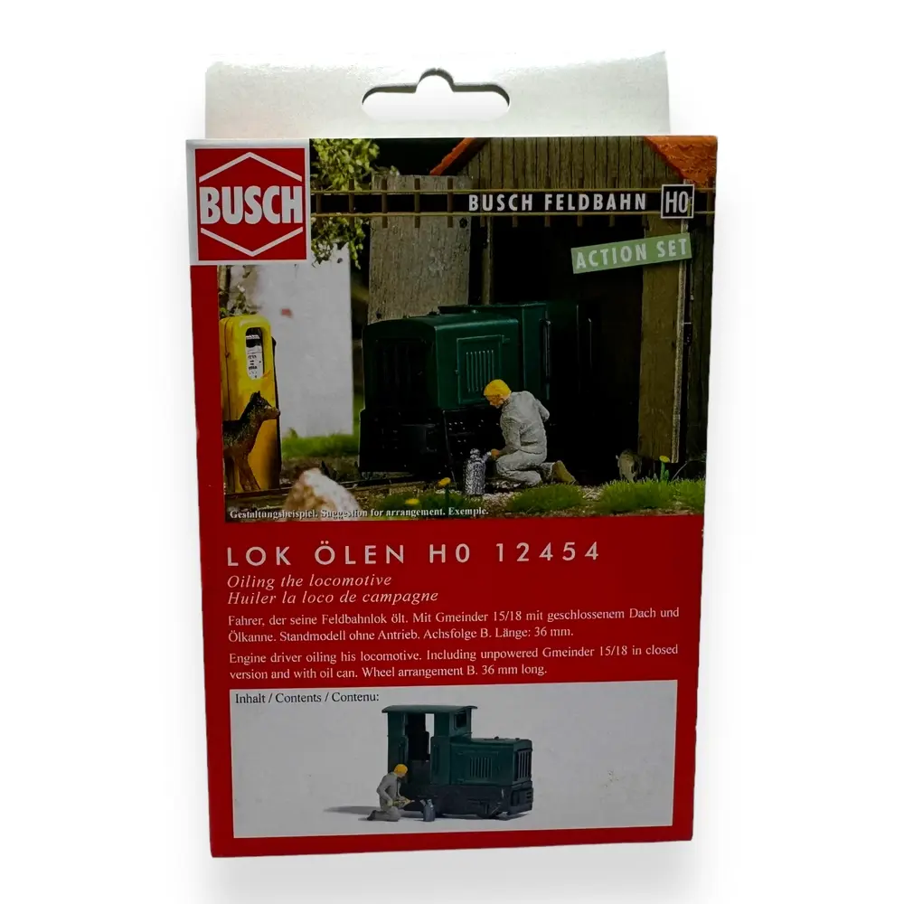Scénette "Huiler la Locomotive" avec personnage - BUSCH 12454 - HO 1/87 - 3
