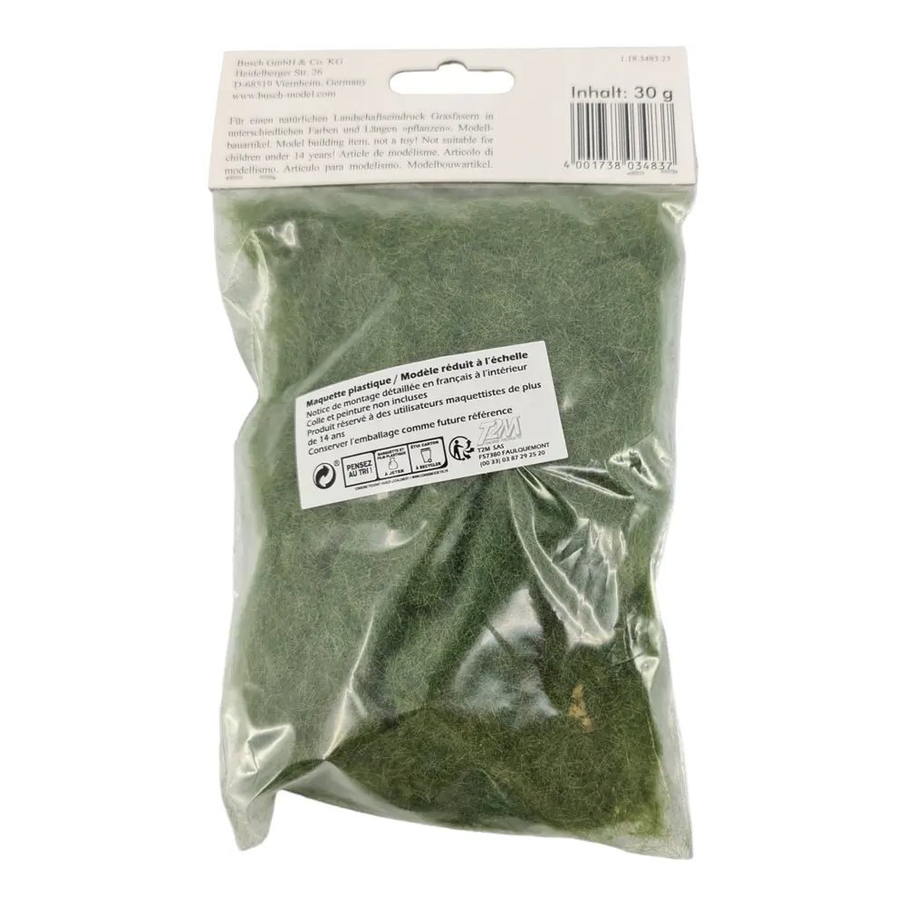 Flocage fibres d'herbe Busch 3483 - HO - 30 g - Fin d'été - 4.5 mm - 4