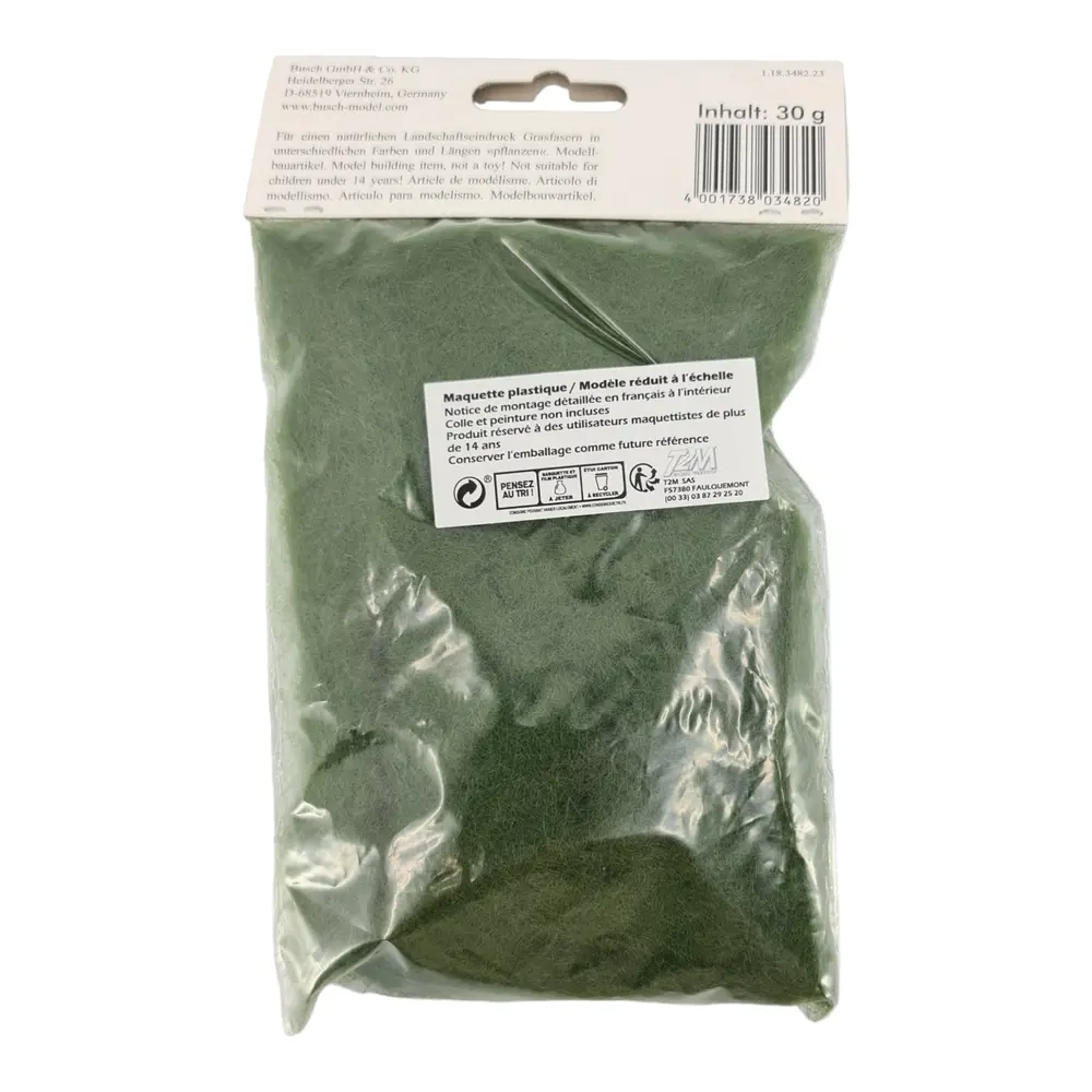 Flocage fibres d'herbe - Busch 3482 - HO 1/87 - 30 g - Été - 4,5 mm - 3