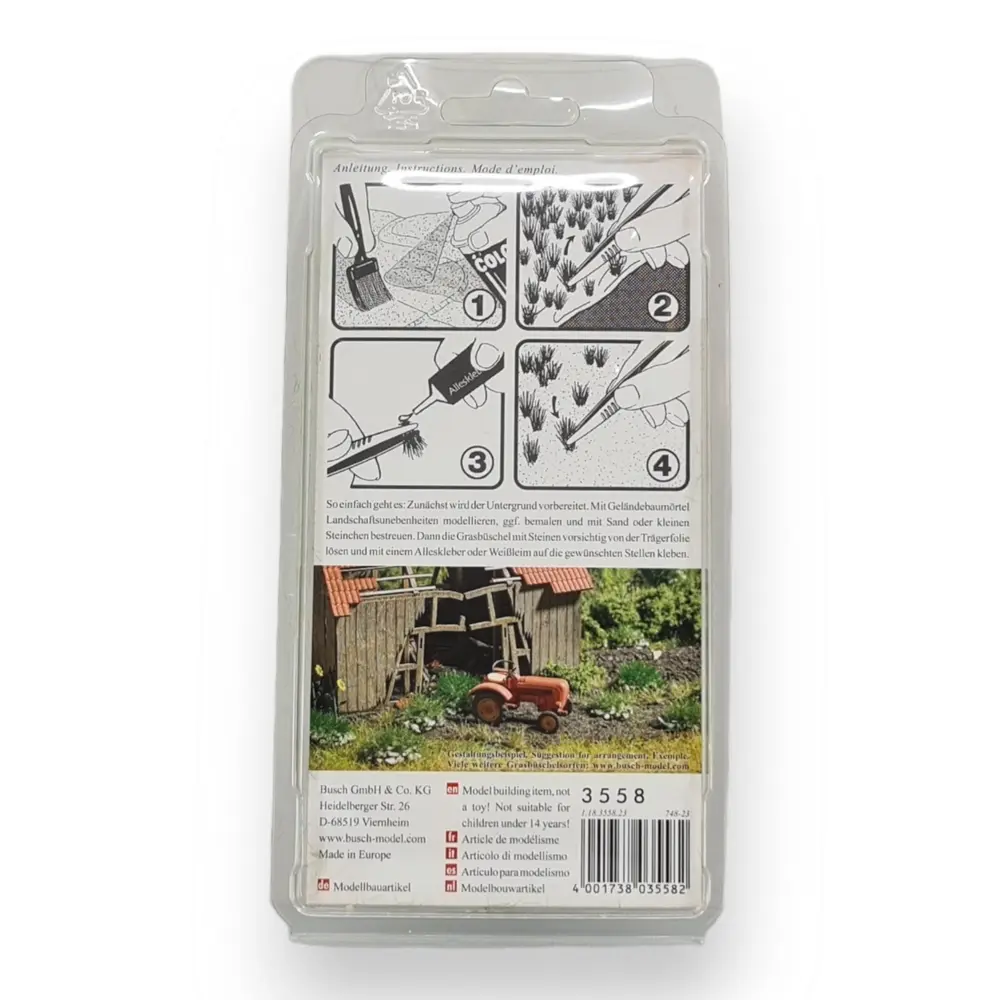 Kit de 35 Touffes d'herbe d'été Busch 3558 - HO 1/87 - 4