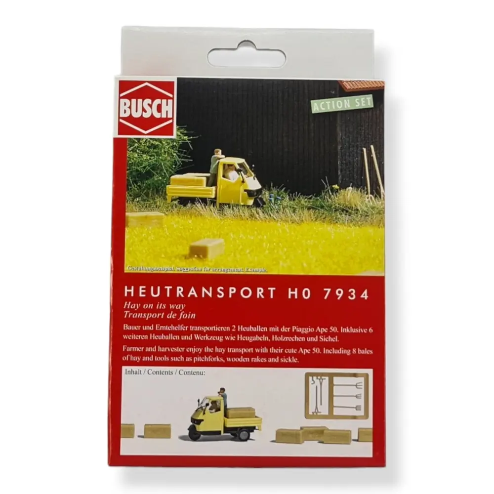 Scénette | Transport de foin - BUSCH 7934 - HO 1/87 - 3