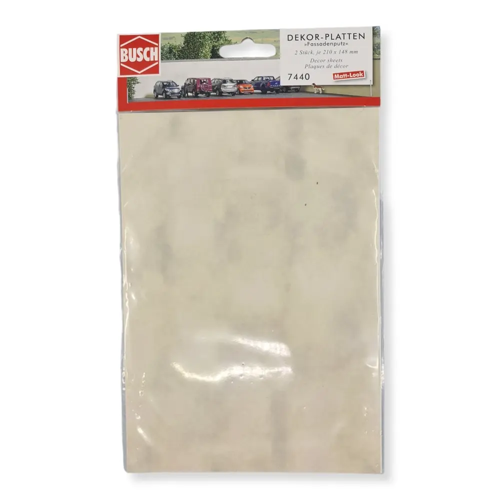 2 Plaques de décors BUSCH 7440 - Enduit de façade - HO 1/87 - 2