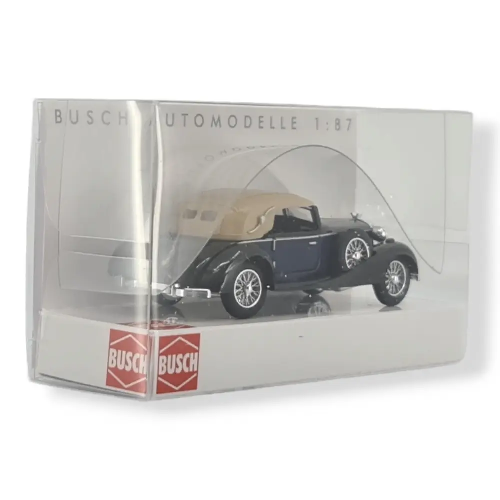 Horch 853 cabriolet bleu, noir et beige, BUSCH 41317 - HO : 1/87 - - 2