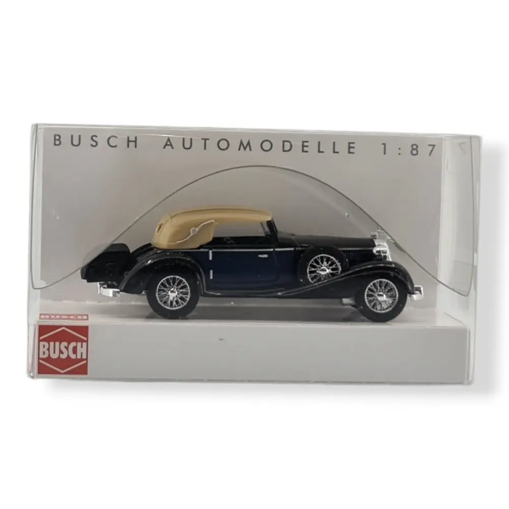Horch 853 cabriolet bleu, noir et beige, BUSCH 41317 - HO : 1/87 - - 3