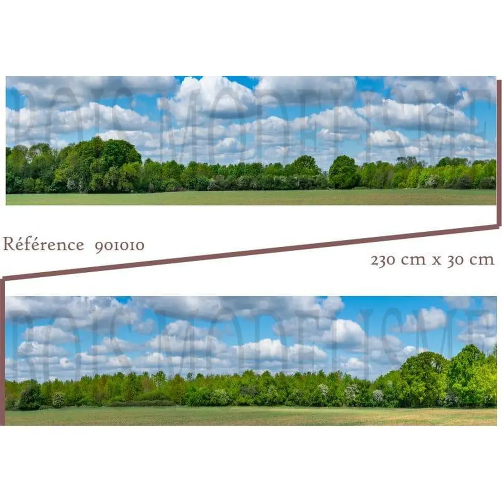 Fond de décor : Forêt sous un ciel bleu - Bois modélisme 901010  - 2