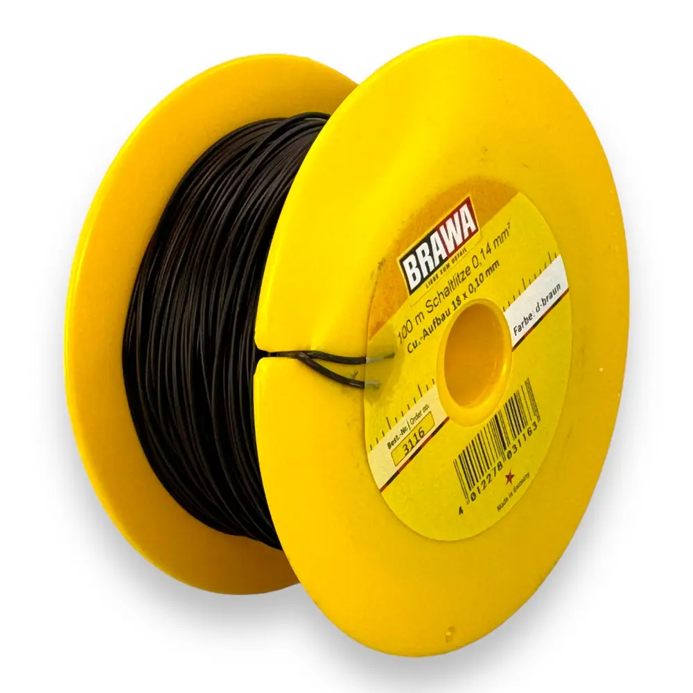 Câble électrique section de 0.14 mm² - BRAWA 3116 - Marron - 3