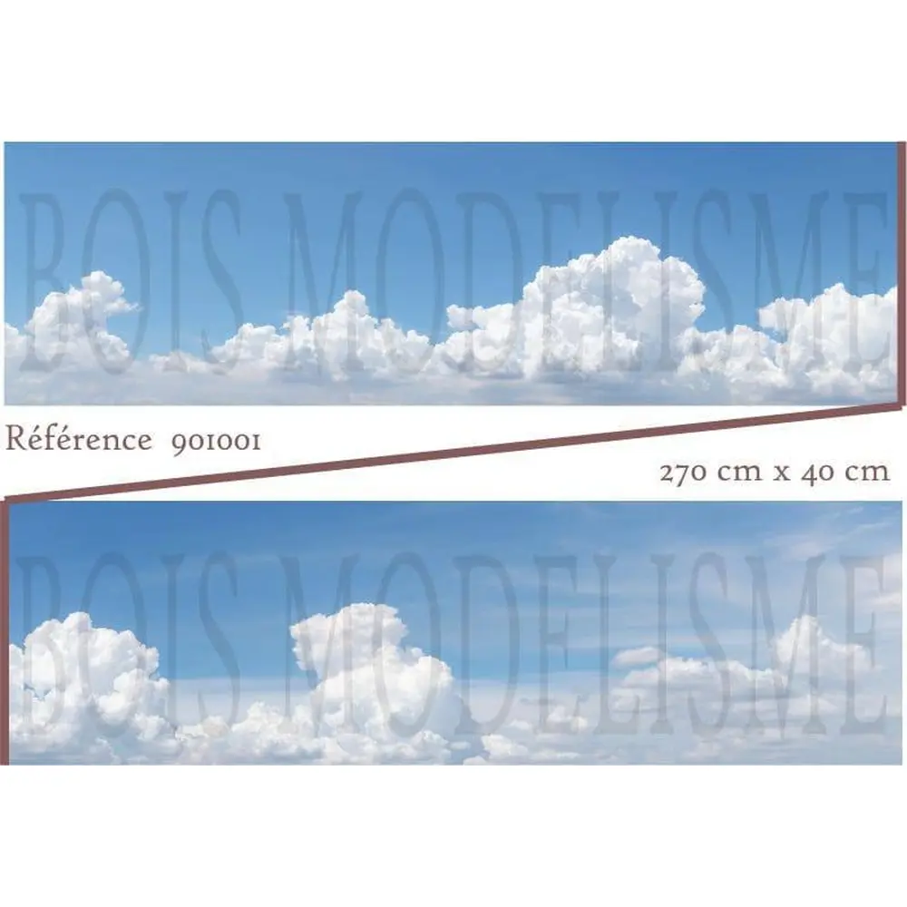 Fond de décor : Ciel avec nuages à l'horizon - Bois Modélisme 901001  - 2