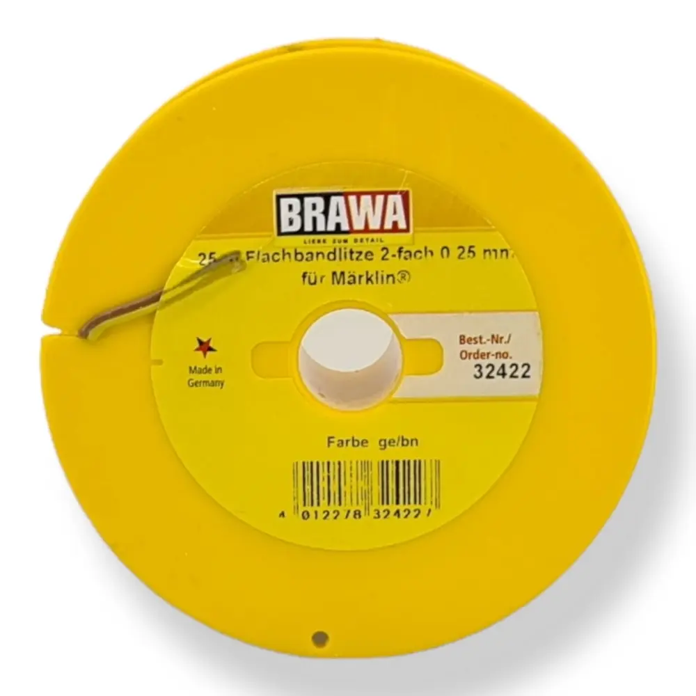 Bobine de câble - Brawa 32422 - jaune / marron - 25 mètres - 2