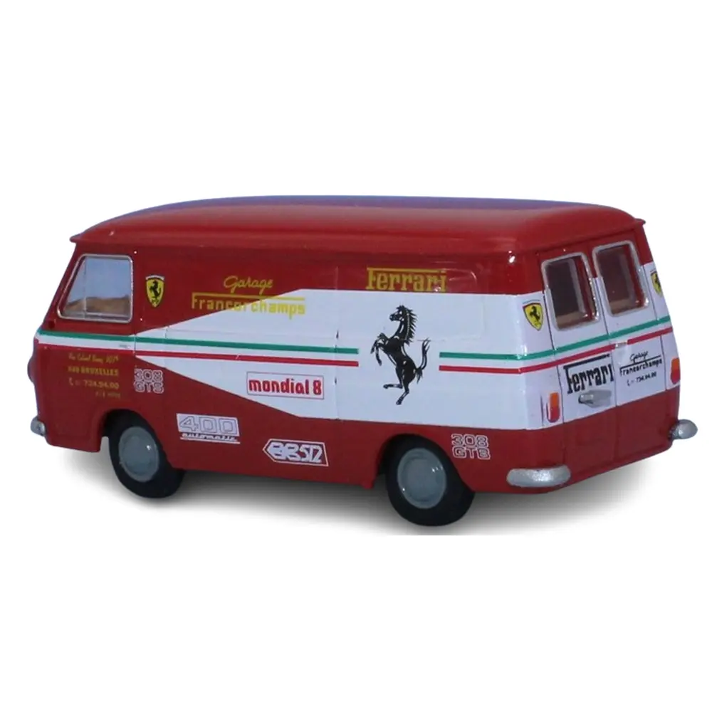 Fiat 238 tôlé, Ferrari garage Francorchamps, 1966 - Brekina 34467 - HO 1/87 - 2