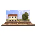 Diorama demi-gare PLM avec deux voies - Bois Modélisme 120001 - HO 1/87 - 3