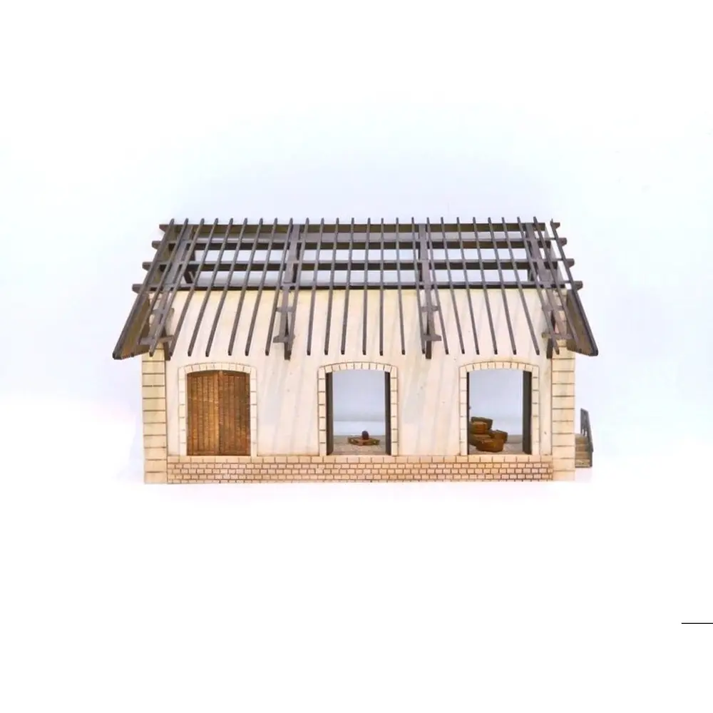 Demi-Halle PLM 3 Portes - Bois Modélisme 102009 - HO 1/87 - 3