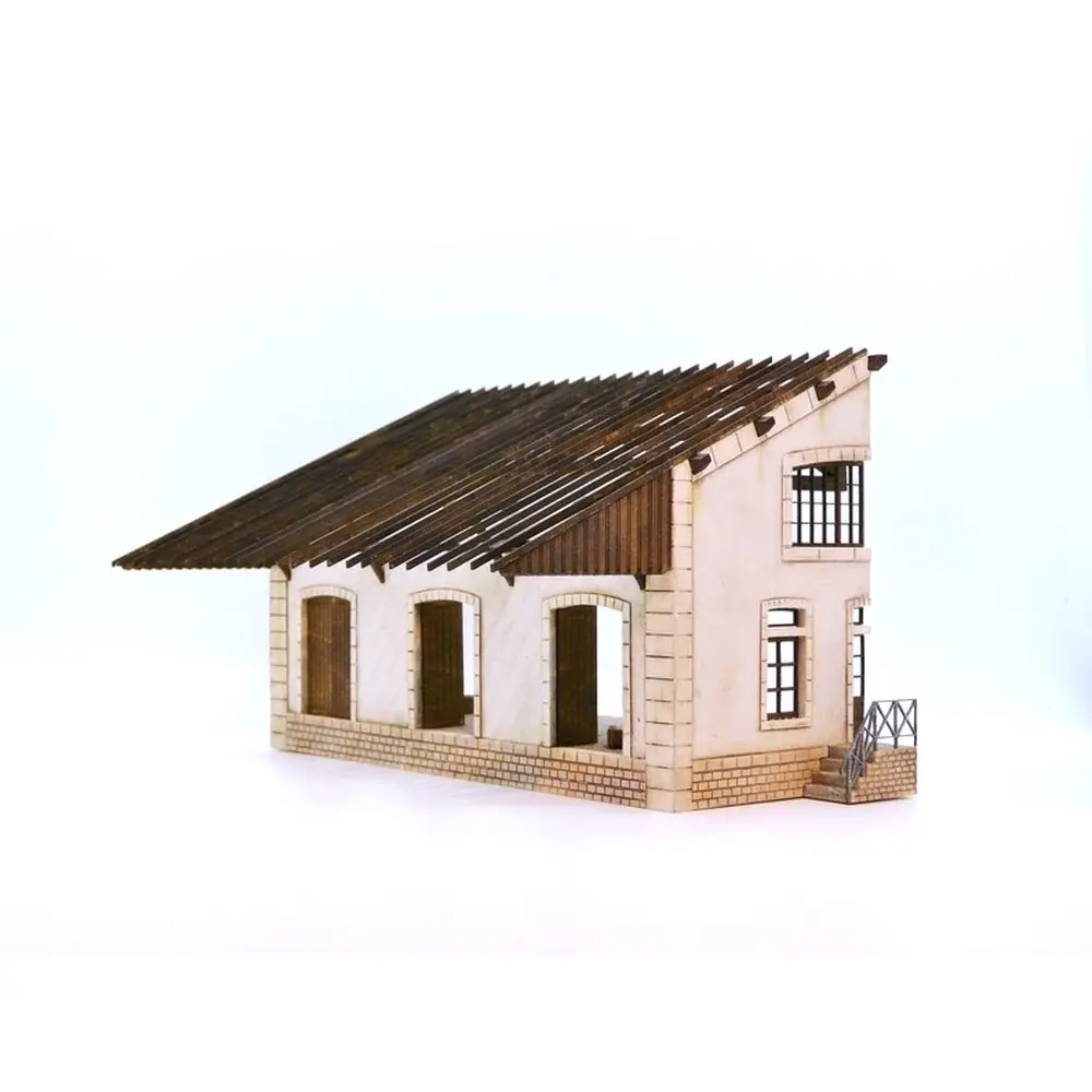 Demi-Halle PLM 3 Portes - Bois Modélisme 102009 - HO 1/87 - 2