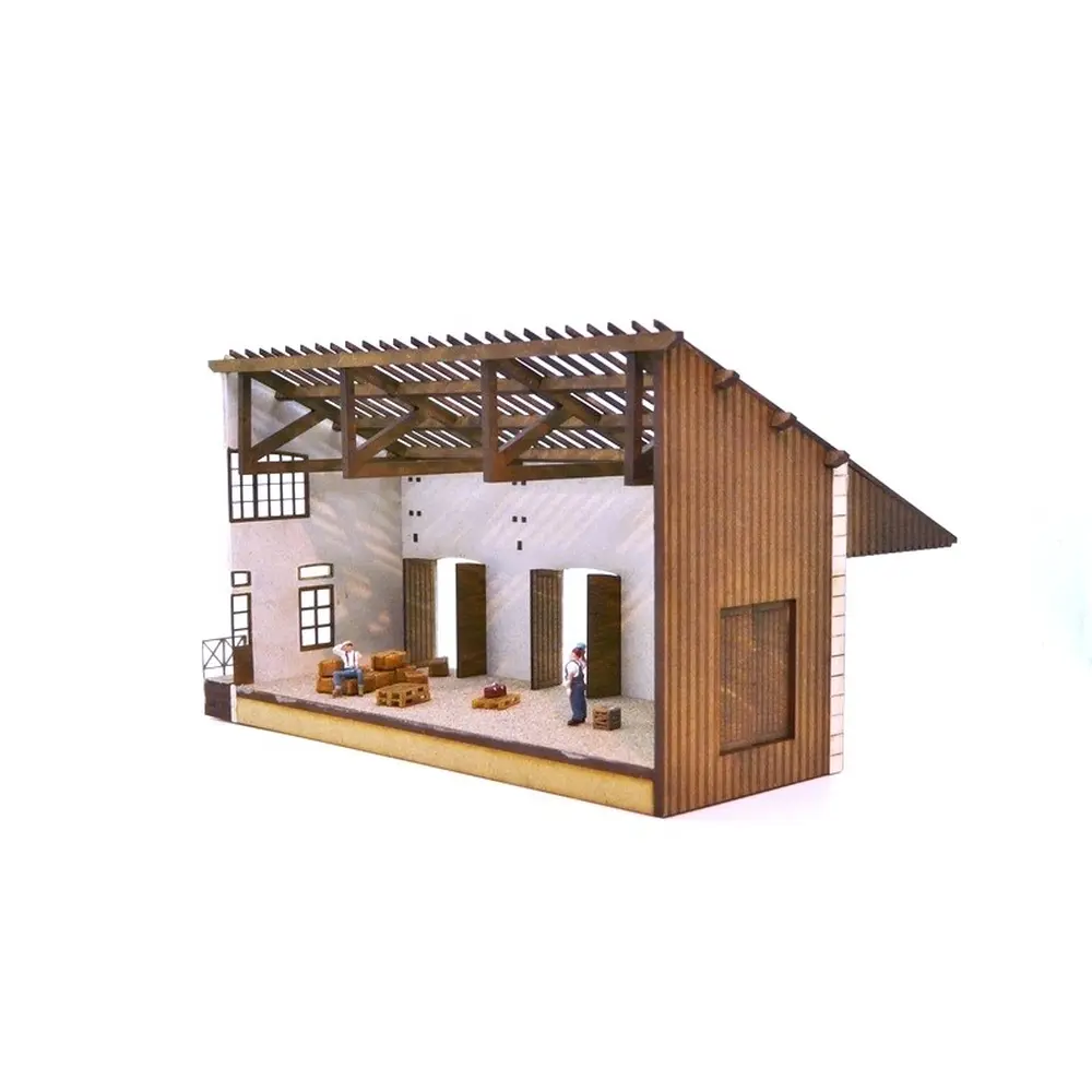 Demi-Halle PLM 3 Portes - Bois Modélisme 102009 - HO 1/87 - 4