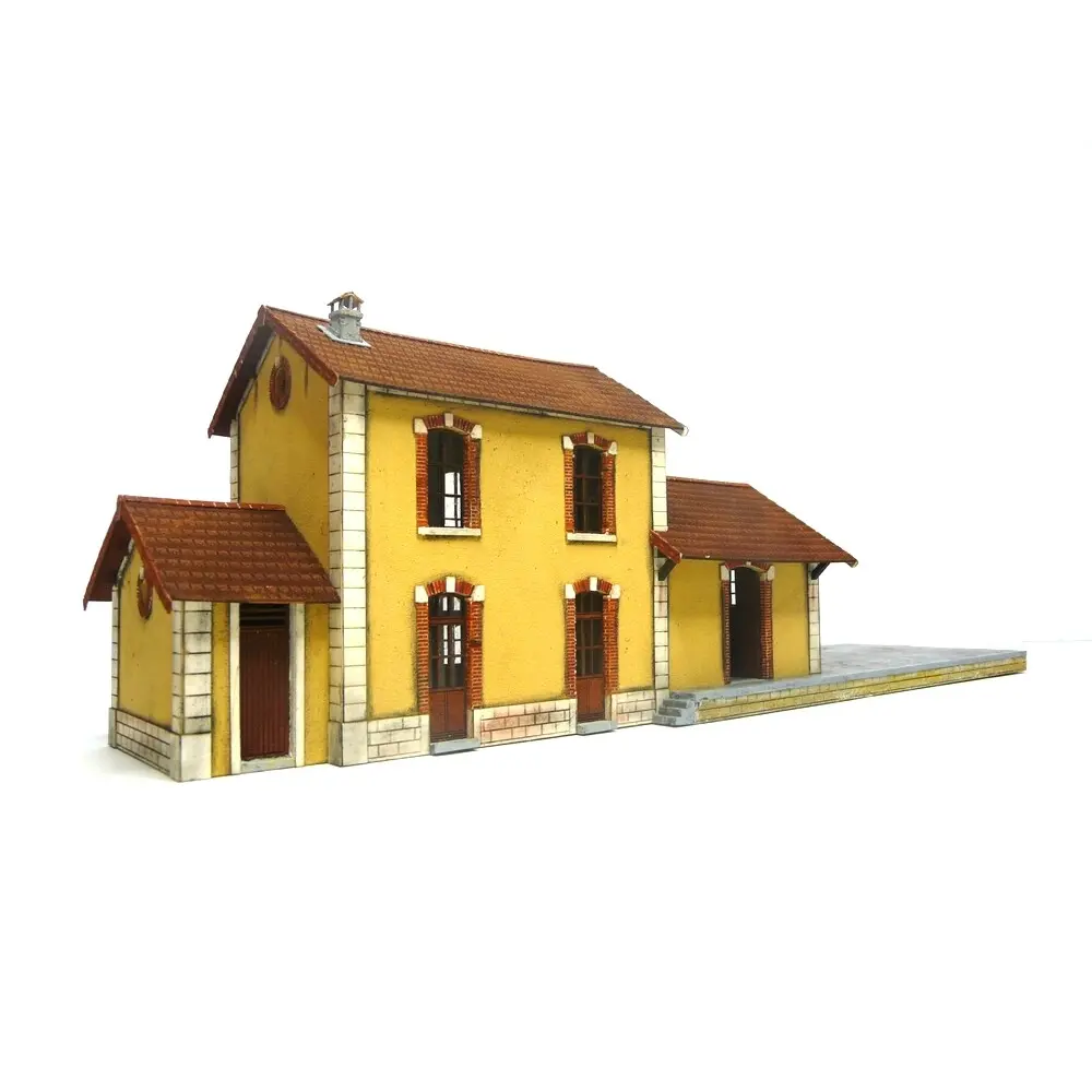 Gare des Chemins de Fer Départementaux - BOIS MODÉLISME 101025 - Échelle HO 1/87 - 314 x 83 x 100 mm - 2