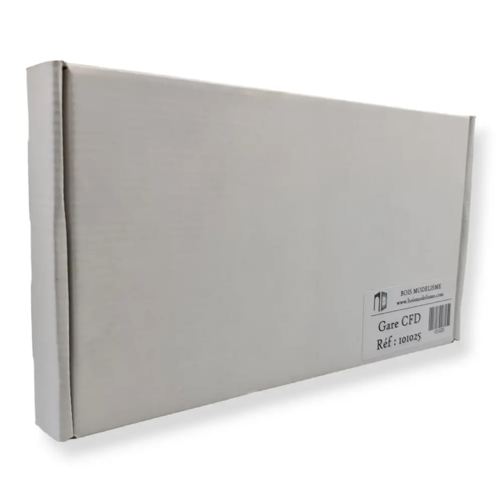 Gare des Chemins de Fer Départementaux - BOIS MODÉLISME 101025 - Échelle HO 1/87 - 314 x 83 x 100 mm - 6