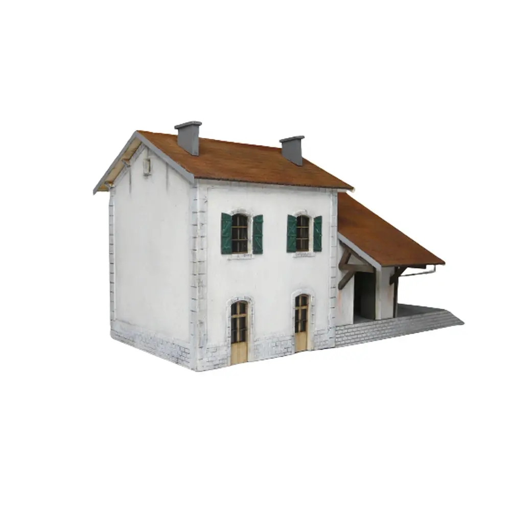 Gare avec halle à marchandises - Bois Modélisme 101003 - HO 1/87 - SNCF - 124 pièces - 2