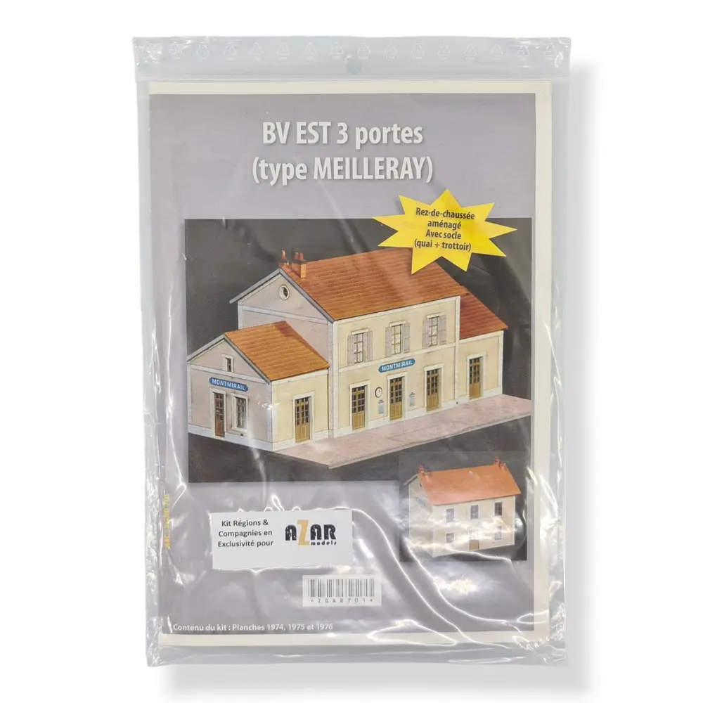 Bâtiment Voyageur de l'EST Type "Meilleray" - AZAR MODELS GAR701 - Z 1/220 - SNCF - 74 x 60 mm - 4