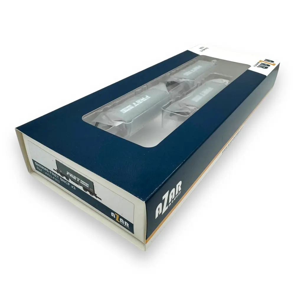 Coffret de 3 wagons bâchés shimms "FRET" - Azar Models W03-FR3 - Z 1/220 - SNCF - Ep IV/V - 2R - 4