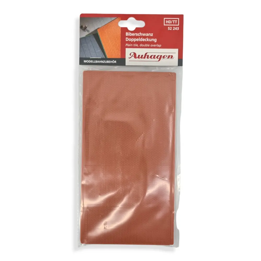 2 plaques tuiles pleines double revetêment AUHAGEN 52243 HO TT - 100 x 200 mm - 2
