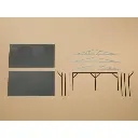 Lot 2 toits gris & 2 ossatures bois/acier AUHAGEN 80302 - HO 1/87 90x50mm - 2